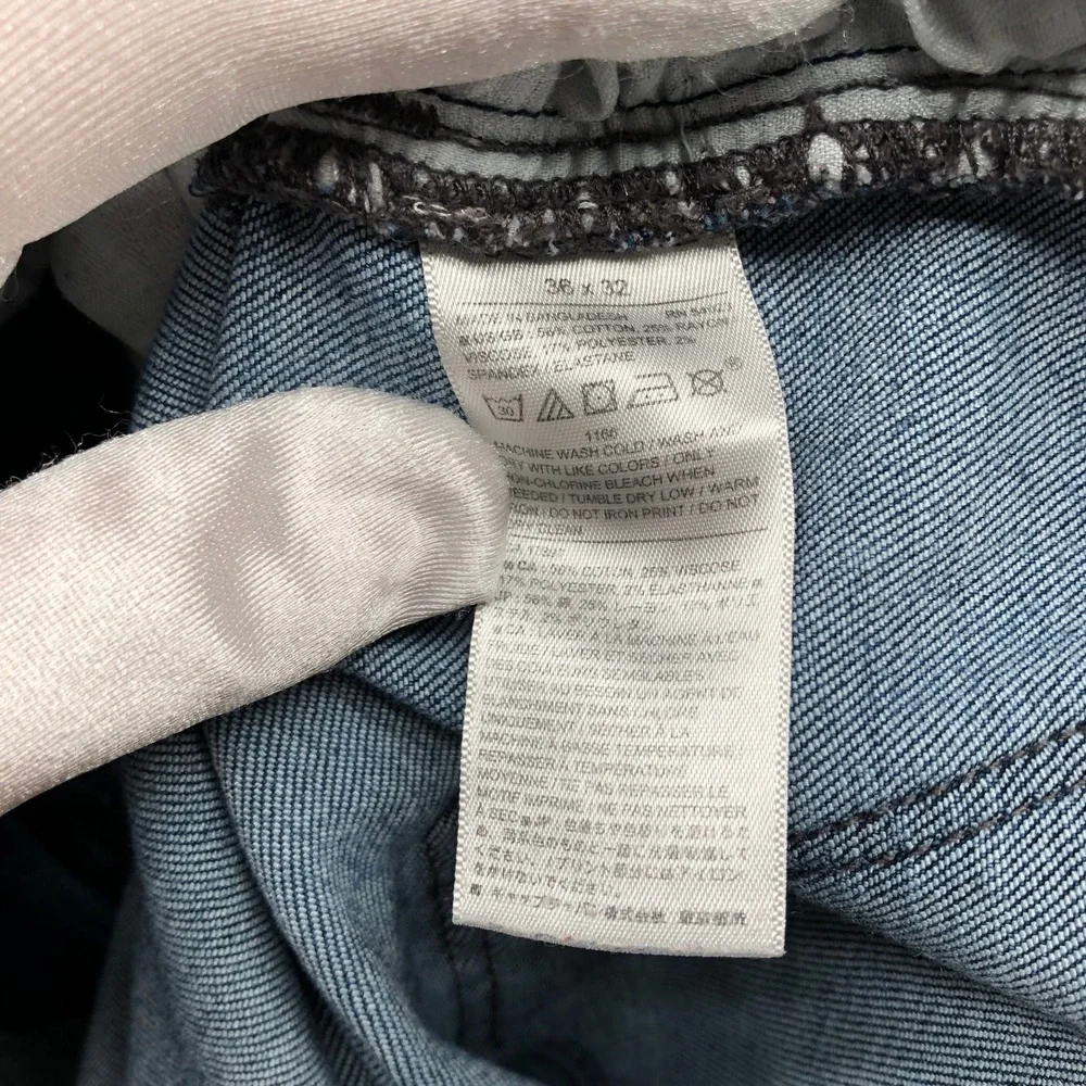 Banana Republic Travel Jeans Mens 36x32 Blue Washed‎ Indigo Stretch